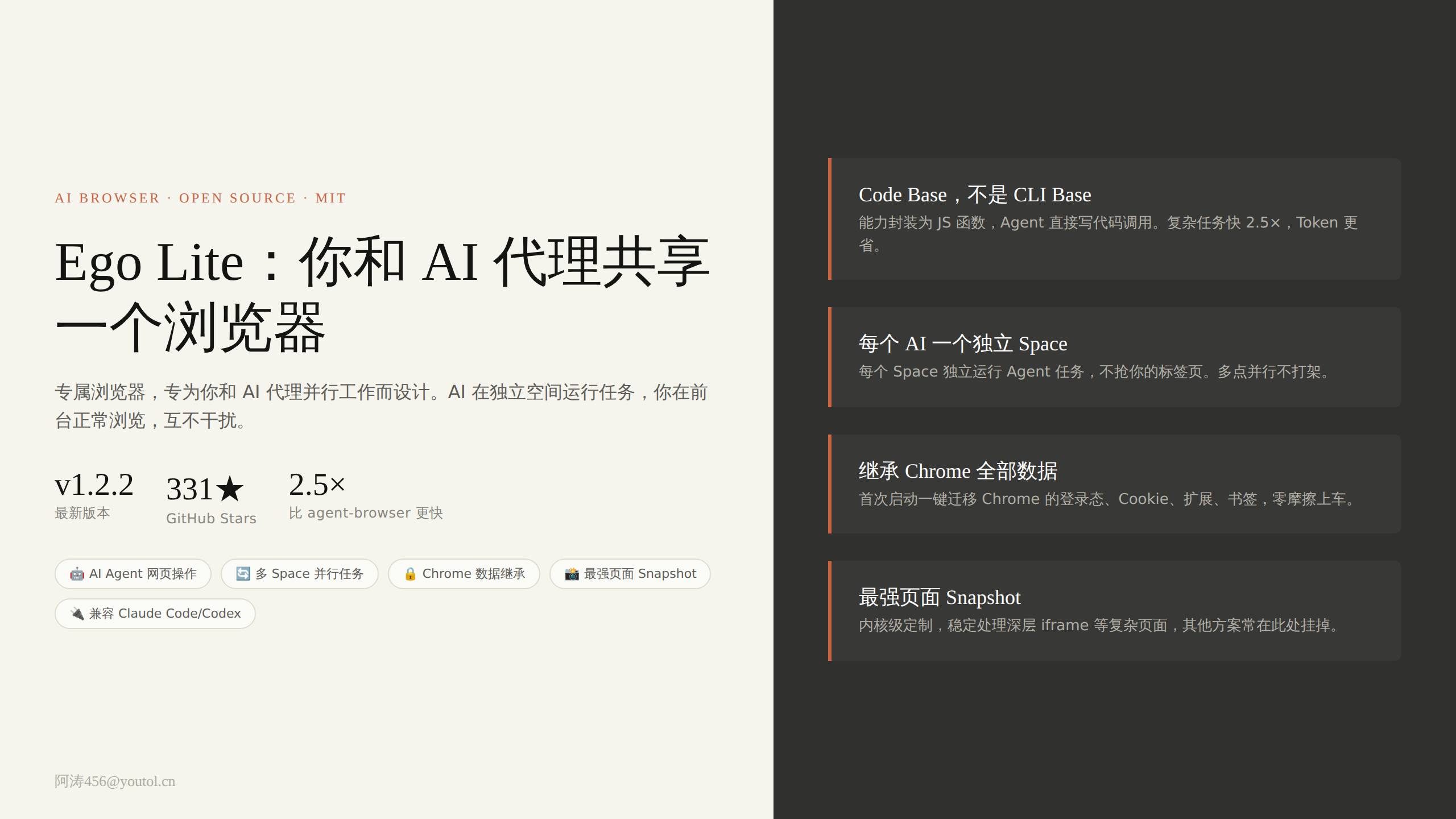 Ego Lite：AI 和你共用一个浏览器，互不干扰