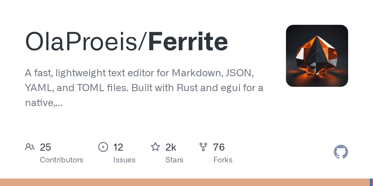 Ferrite：16MB 的 Rust 编辑器，秒开 100MB 文档，Typora 的强劲对手