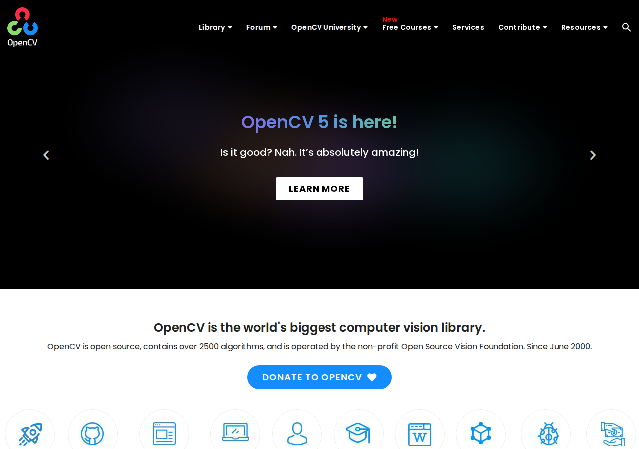 OpenCV 官网首页截图