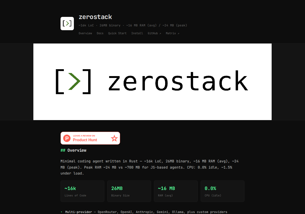 zerostack 项目页面