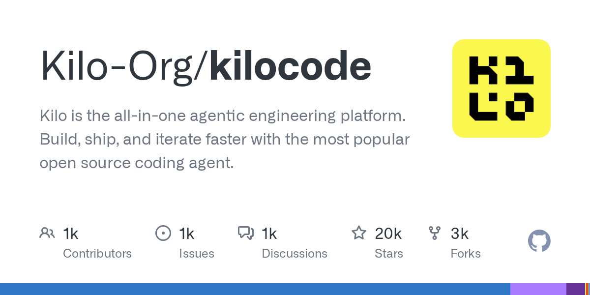 Kilo — 2 万星的开源 AI 编程代理，VS Code/JetBrains/CLI 通吃