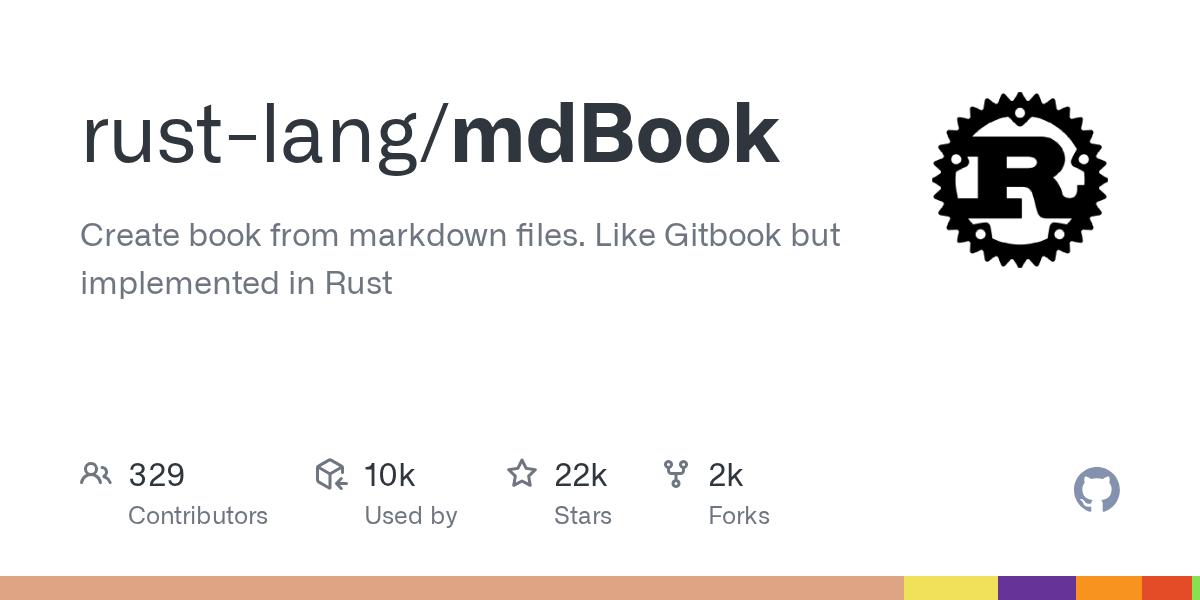 mdBook：Rust 官方文档生成器，28MB 搞定 Markdown 电子书