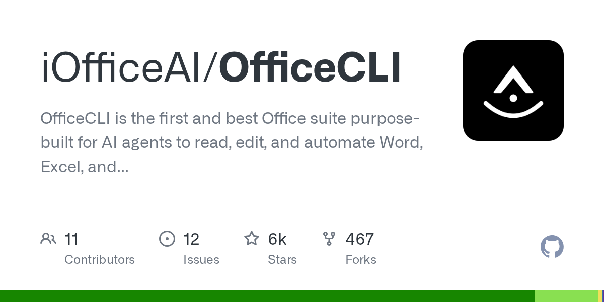 OfficeCLI：AI Agent 专属的 Office 命令行工具，一键操控 Word/Excel/PPT