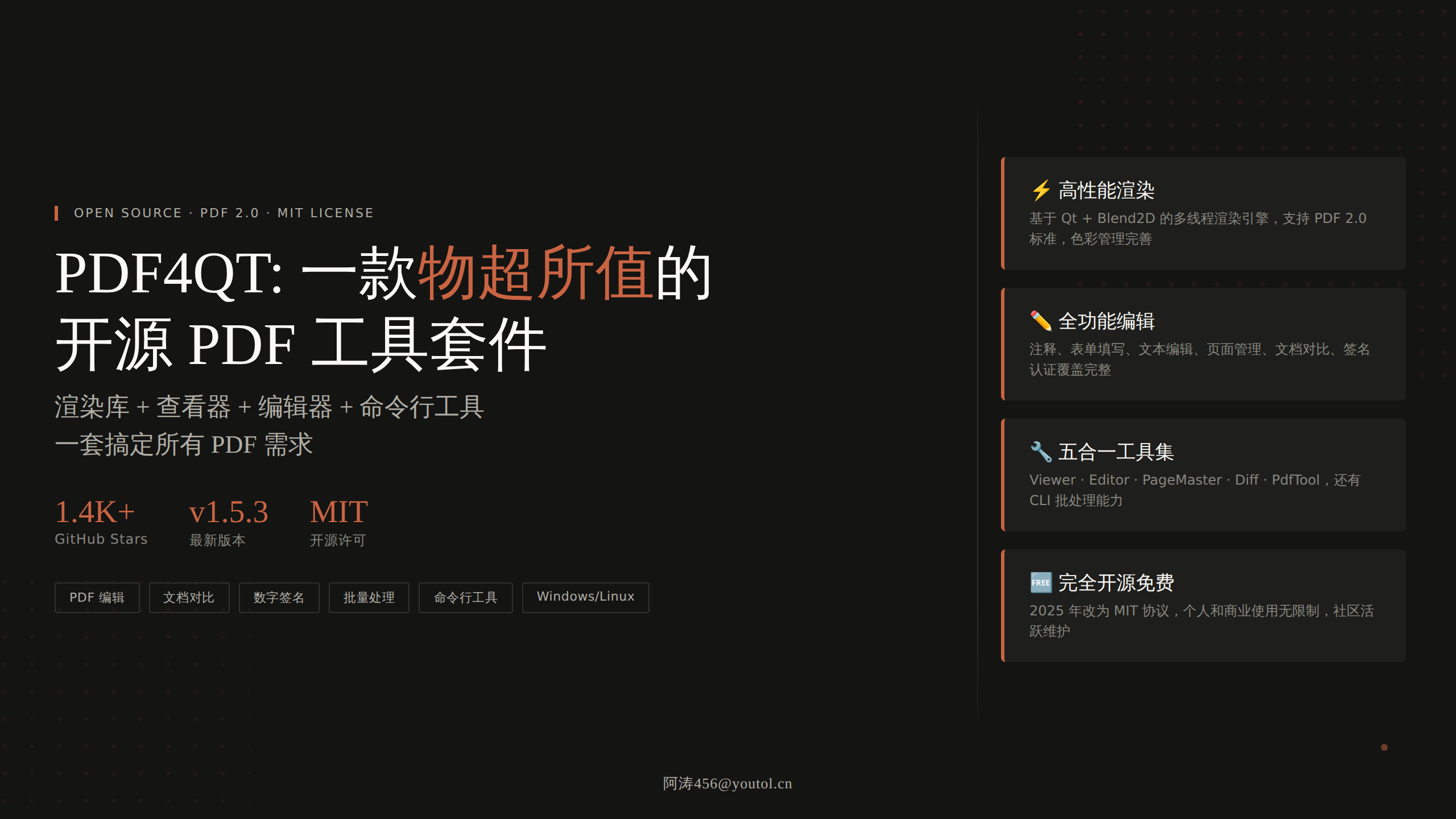 PDF4QT：一款物超所值的开源 PDF 工具套件