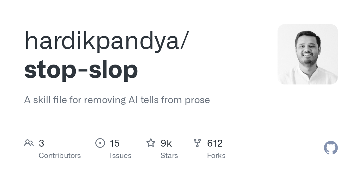 Stop-Slop：一个25KB的Markdown文件，专门教AI怎么去掉AI味