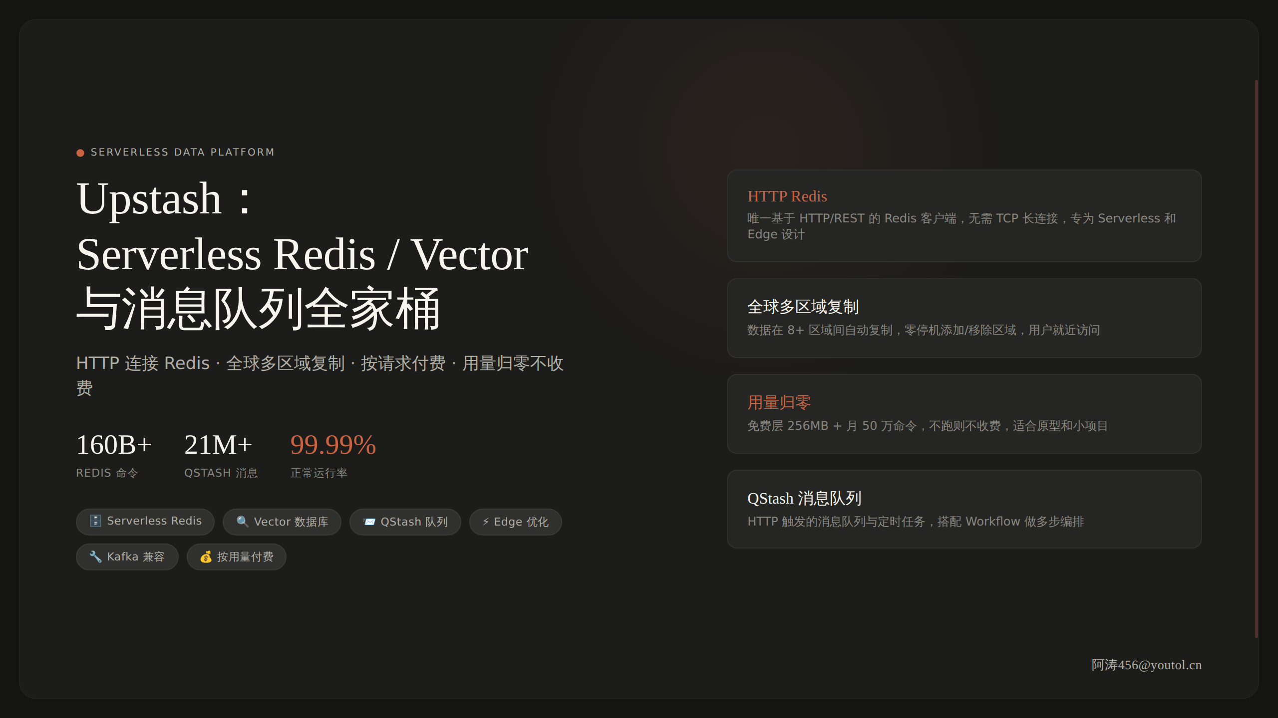 Upstash：Serverless Redis / Vector / 消息队列全家桶，Edge 开发者的数据平台